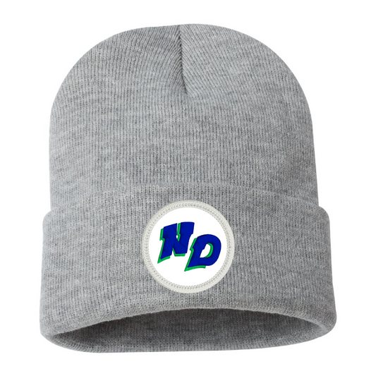 Notre Dame Academy Cuffed Beanie - Gray with ND Logo Patch