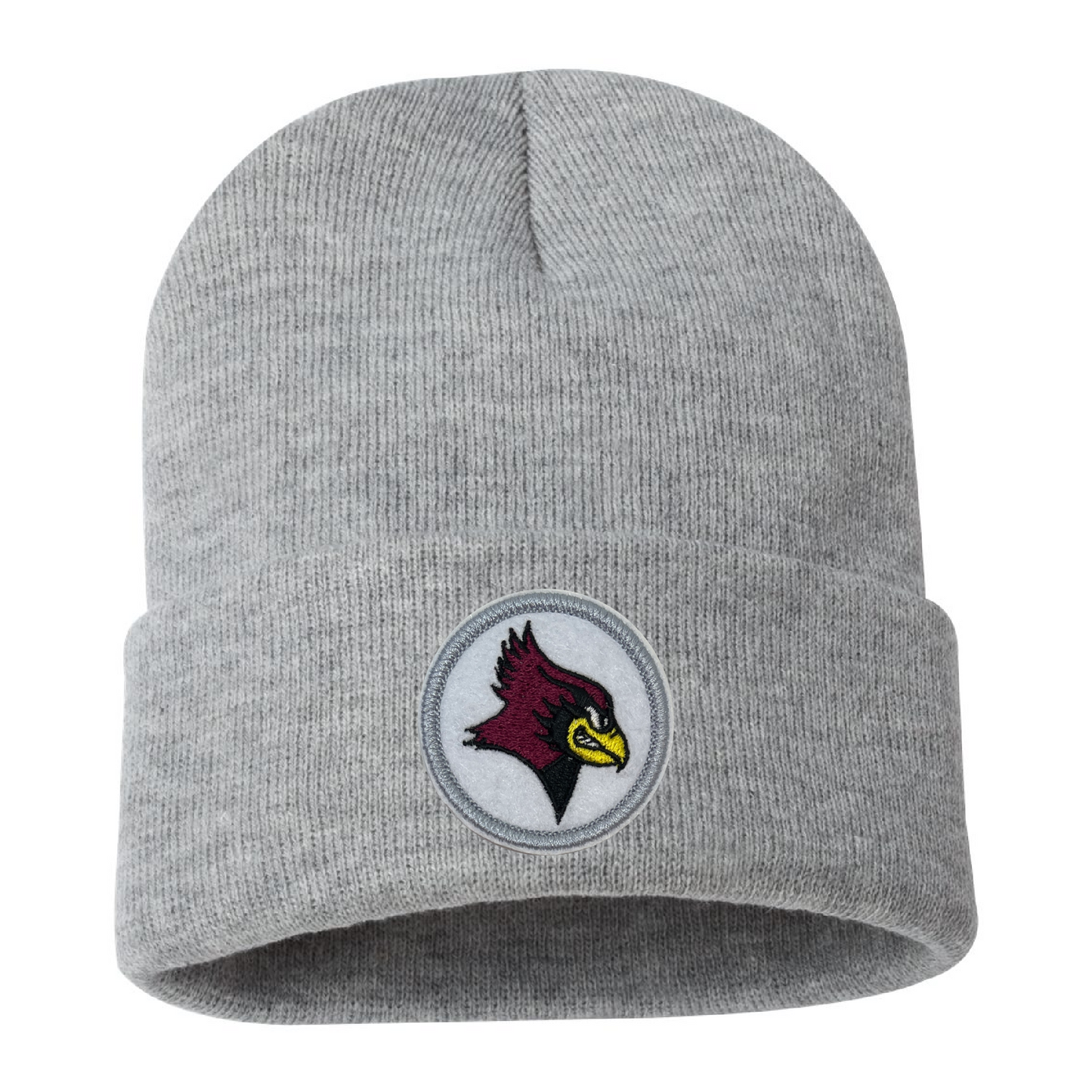 De Pere Cuffed Beanie - Gray with Redbird Patch