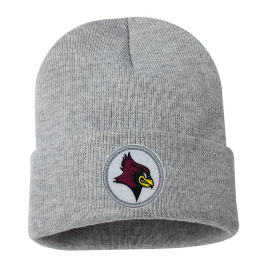 De Pere Cuffed Beanie - Gray with Redbird Patch