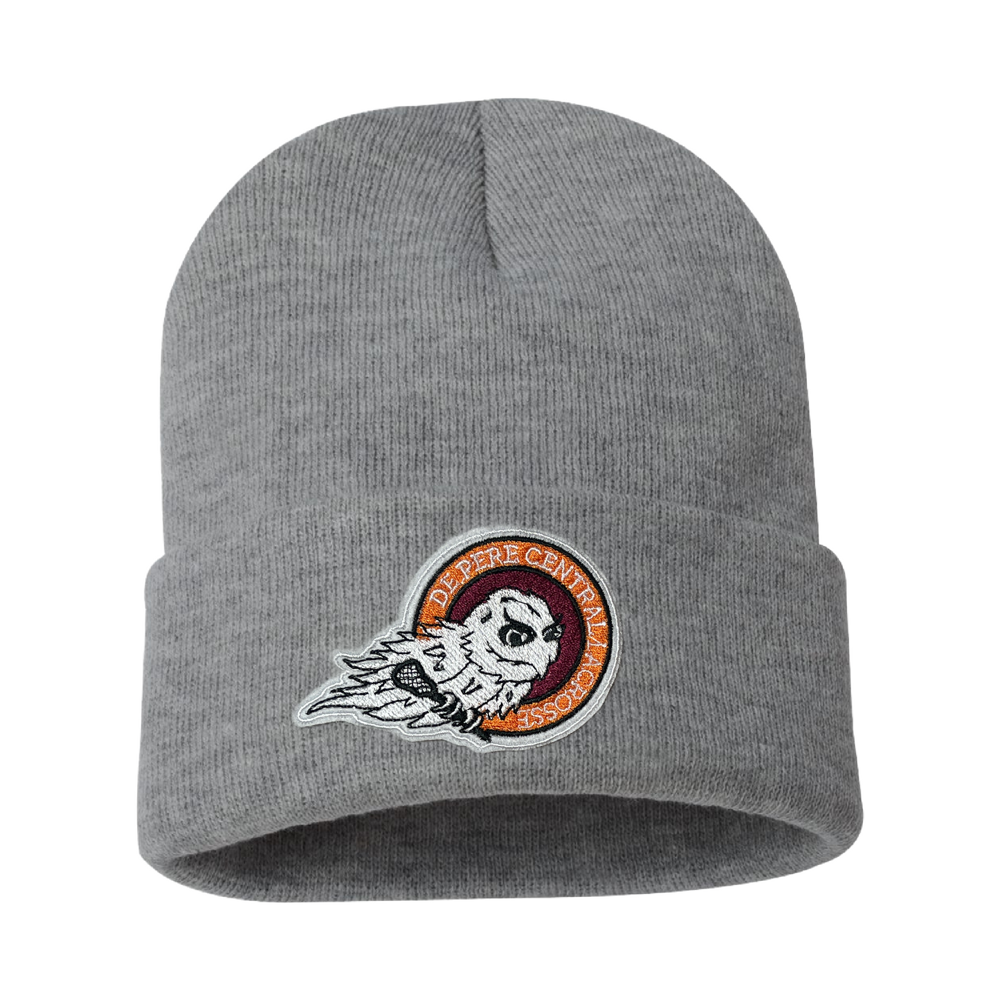 De Pere Central Lacrosse Ghostbirds Beanie - Gray Winter Hat