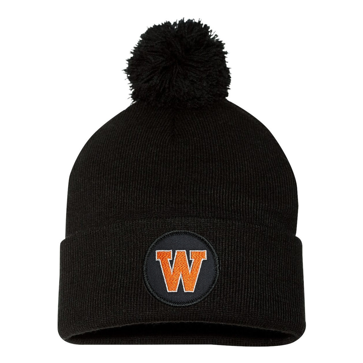 Black Circular Patched West De Pere Logo Beanies - 6 options