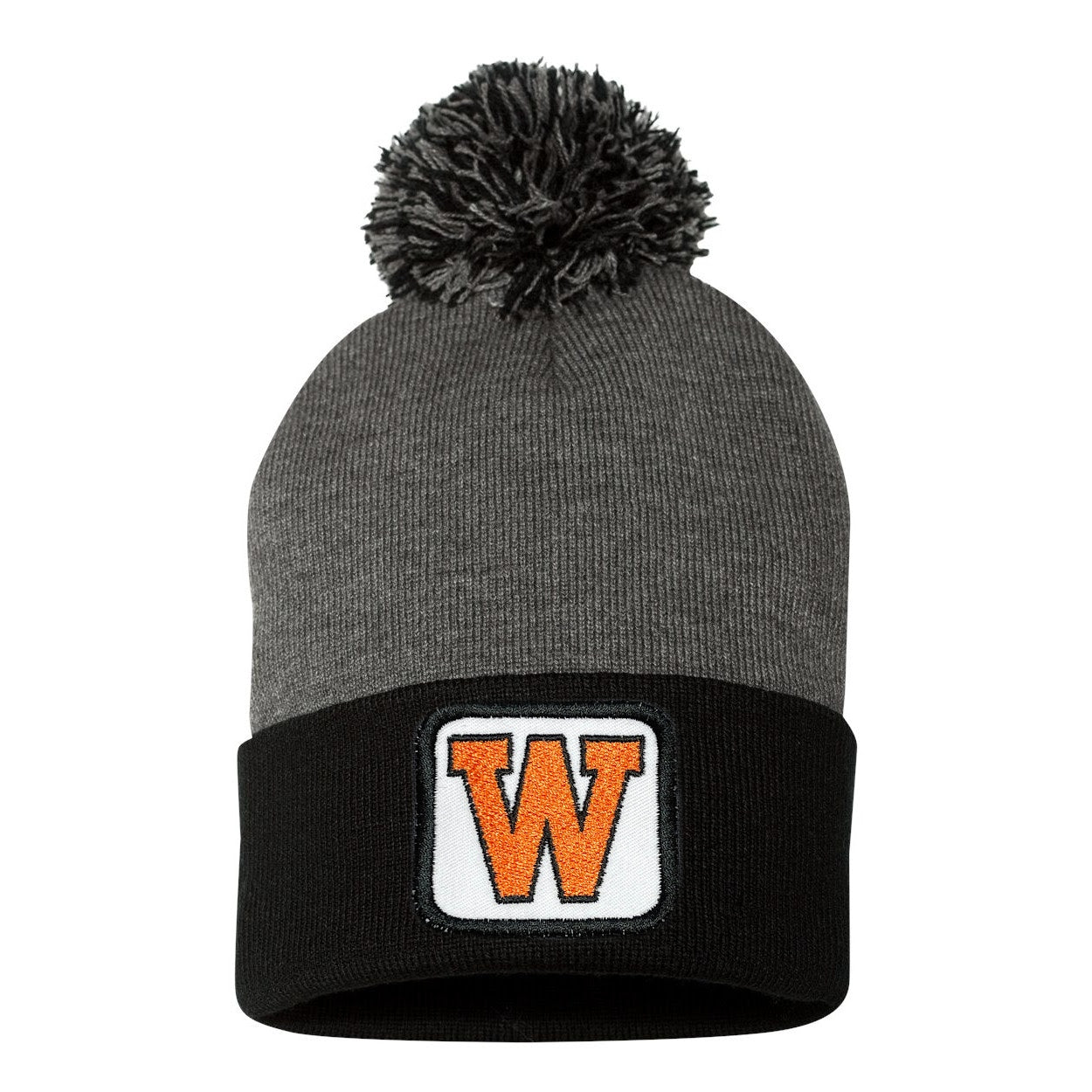 White Square Patched West De Pere Logo Beanies