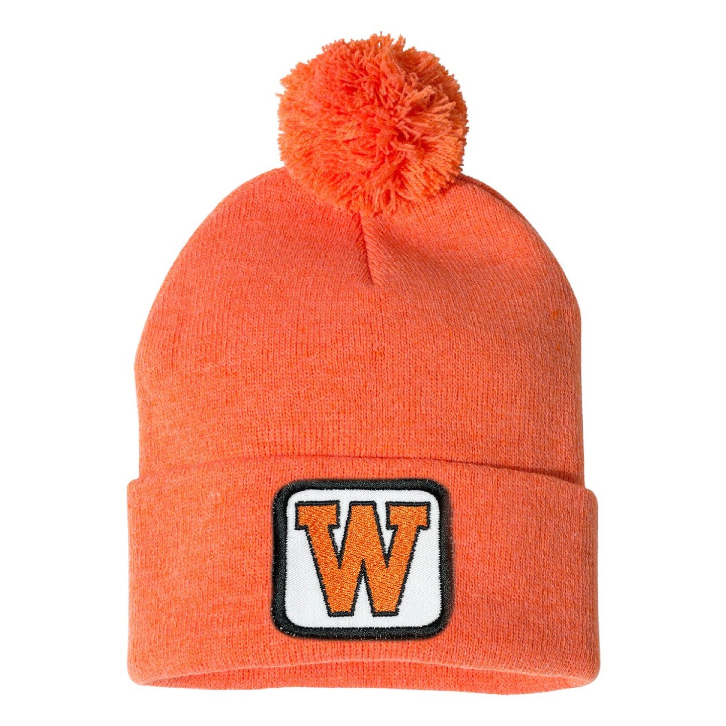 White Square Patched West De Pere Logo Beanies
