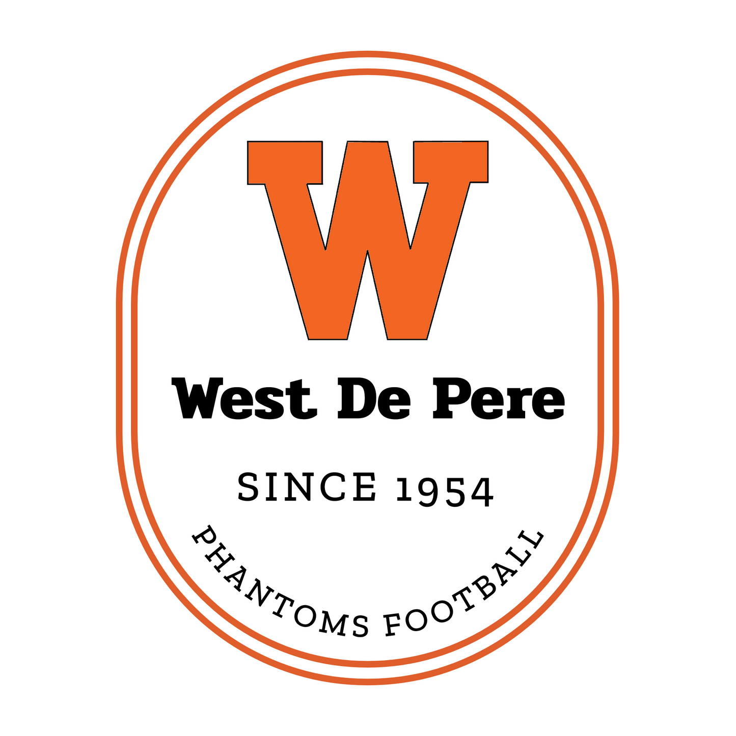 West De Pere Phantoms Classic Football Design - White Tee, Crewneck, or Hoodie