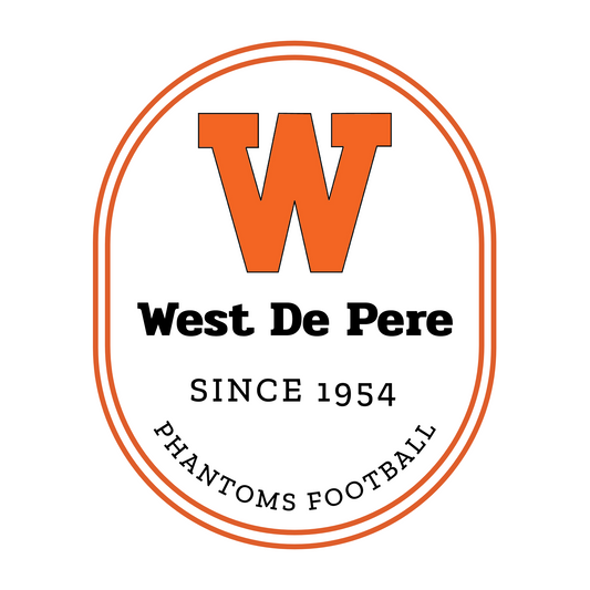 West De Pere Phantoms Classic Football Design - White Tee, Crewneck, or Hoodie