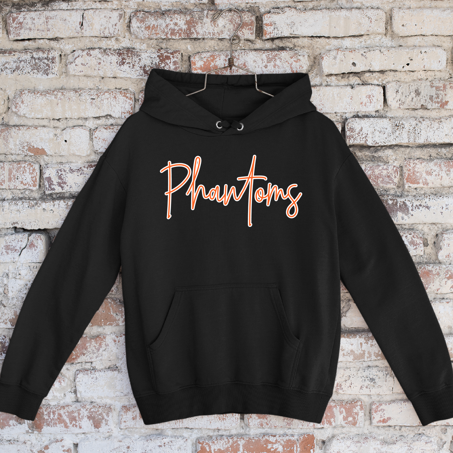 West De Pere Phantoms Script - Black Tee, Crewneck, or Hoodie