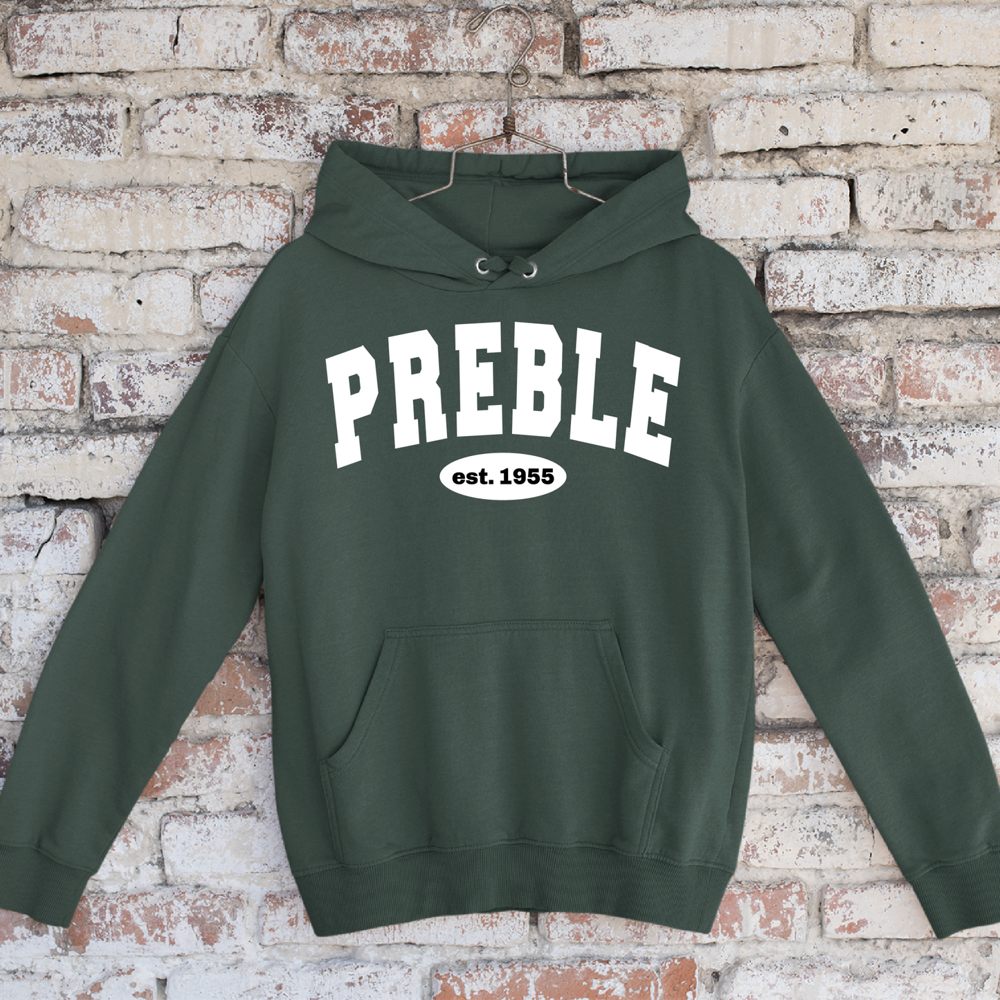 Green Bay Preble Hornets Varsity - Forest Green Tee, Crewneck, or Hoodie