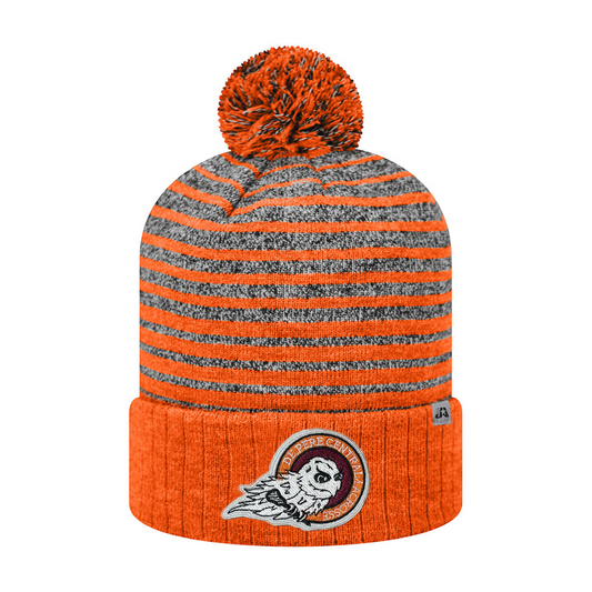 De Pere Central Lacrosse Ghostbirds Beanie - Orange Striped Winter Hat