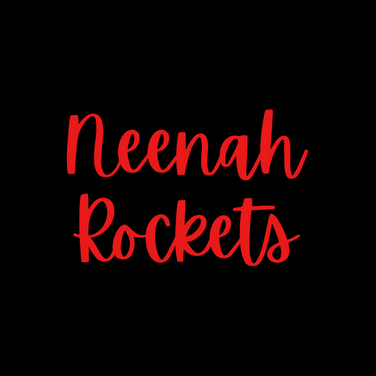 Neenah Rockets Small Red Script - Athletic Gray Tee, Crewneck, or Hoodie