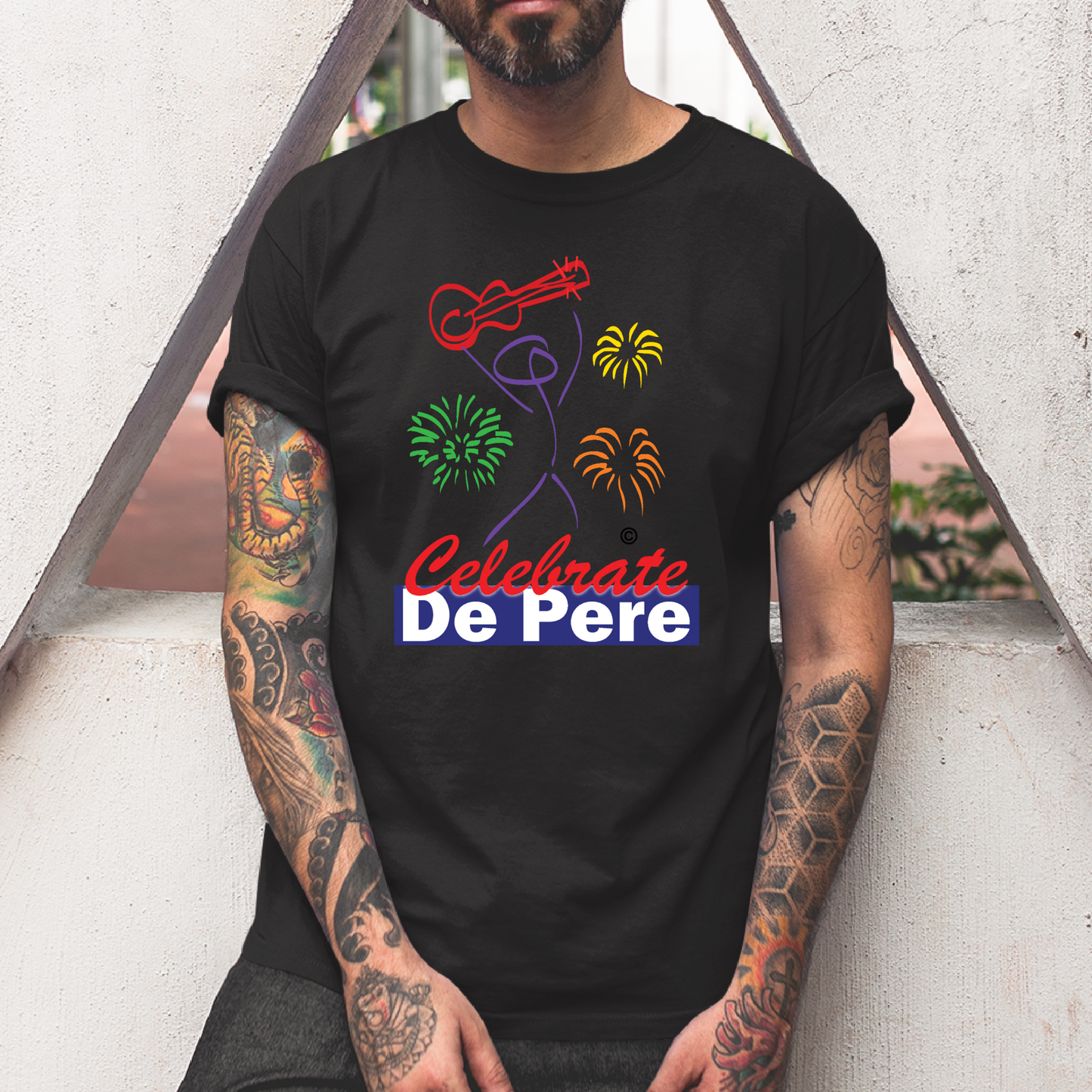 Celebrate De Pere- Black Tee, Crewneck, or Hoodie