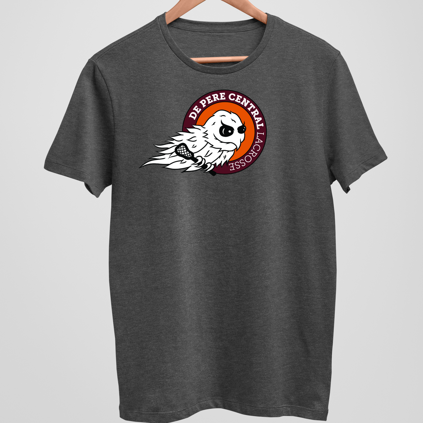 De Pere Ghostbirds Logo - Dark Heather Tee, Long Sleeve Tee, Crewneck, or Hoodie