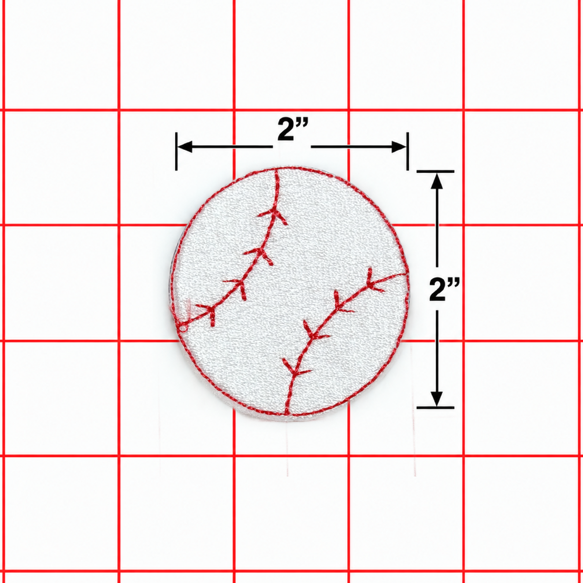 Iron-On Patch - Red Vintage baseball