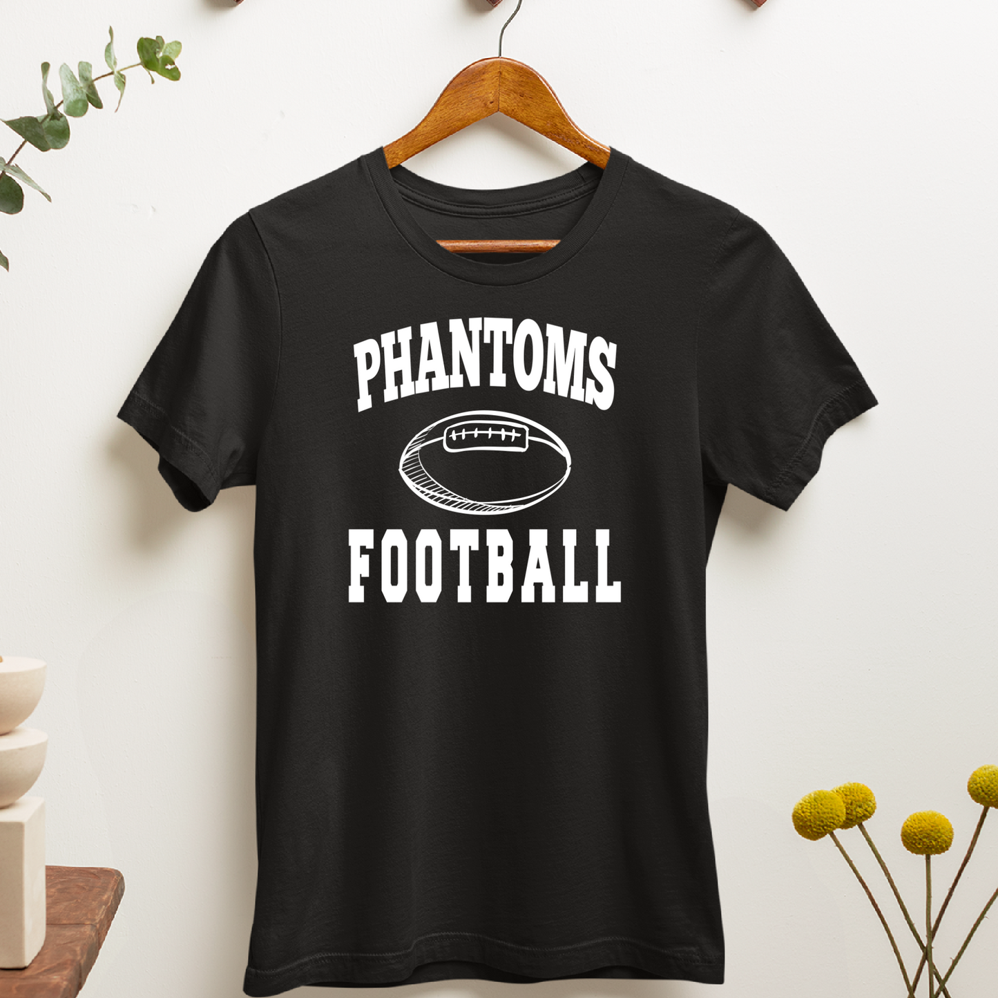 West De Pere Phantoms Football - Black Tee, Crewneck, or Hoodie