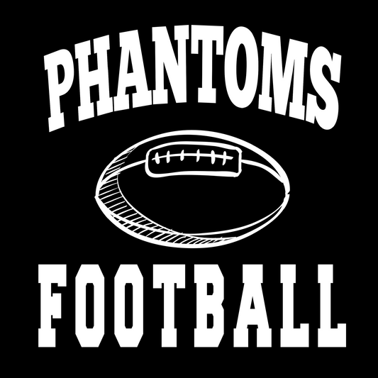 West De Pere Phantoms Football - Black Tee, Crewneck, or Hoodie