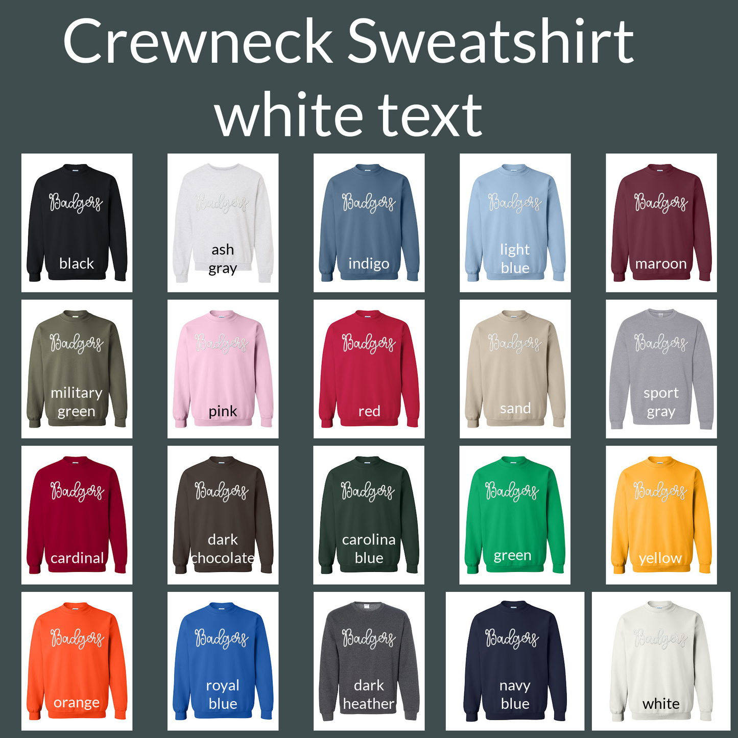 Custom Crewneck - Chenille Embroidery - Your Team, Your colors