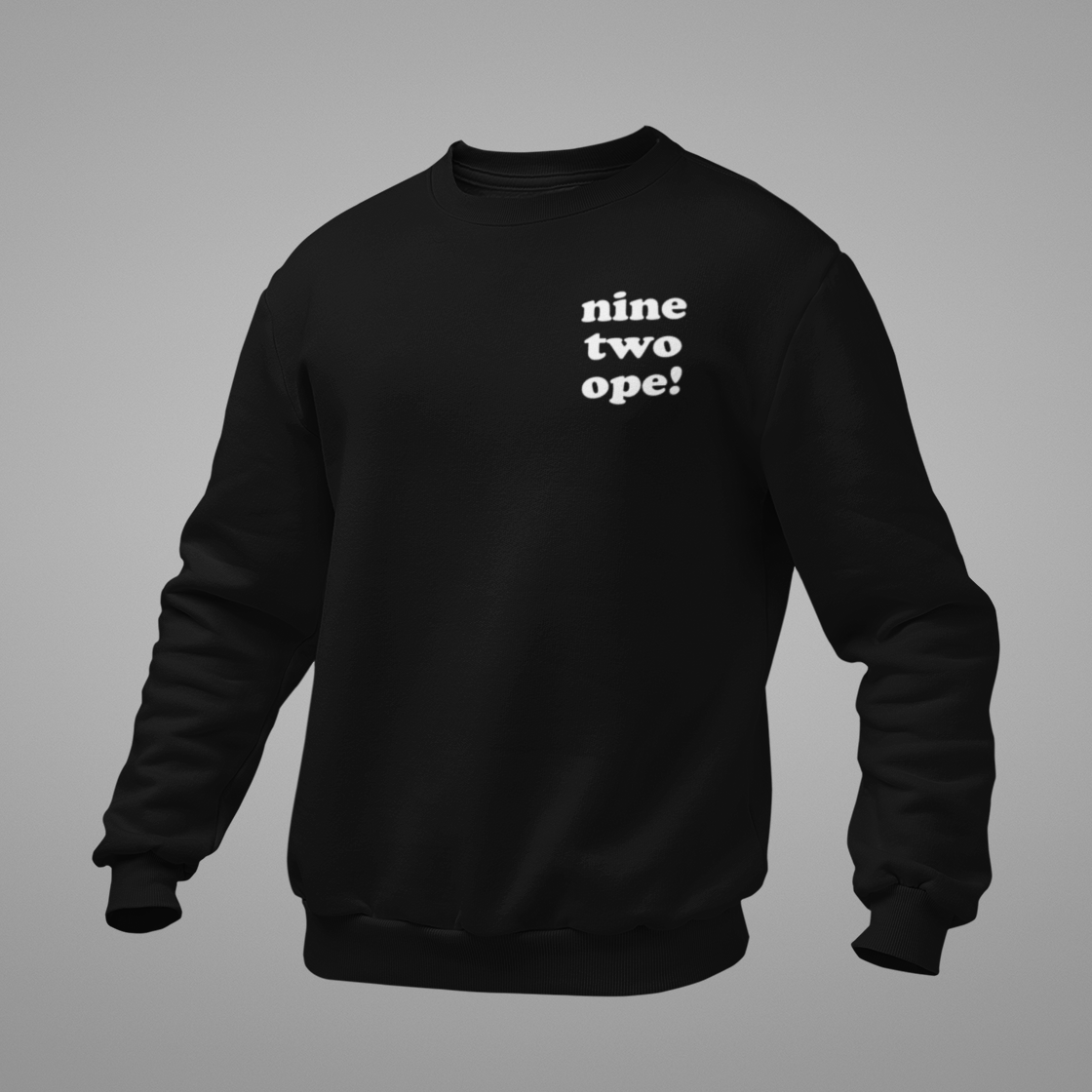 Black "nine two ope!" Area Code Crewneck Sweatshirt - 3D Puff Lettering
