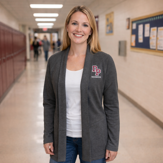 Ladies Cozy Interlock Cardigan - DP Redbirds