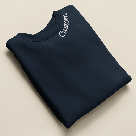 Custom Crewneck Sweatshirt – Chainstitch Collar Design