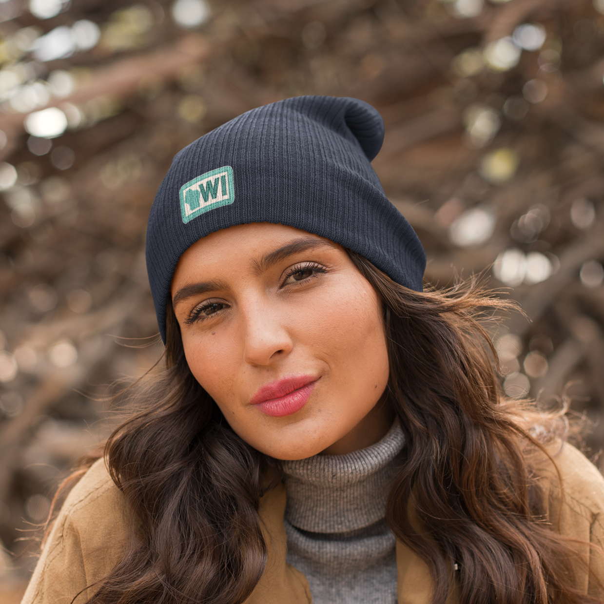 Mini Patched Beanie Pick your State Navy Blue Winter Hat Gracie Designs