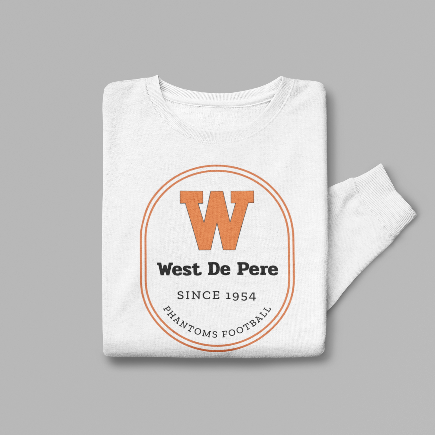 West De Pere Phantoms Football Merch - Tees, Long Sleeve Tee, Crewneck or Hoodie - Since 1954