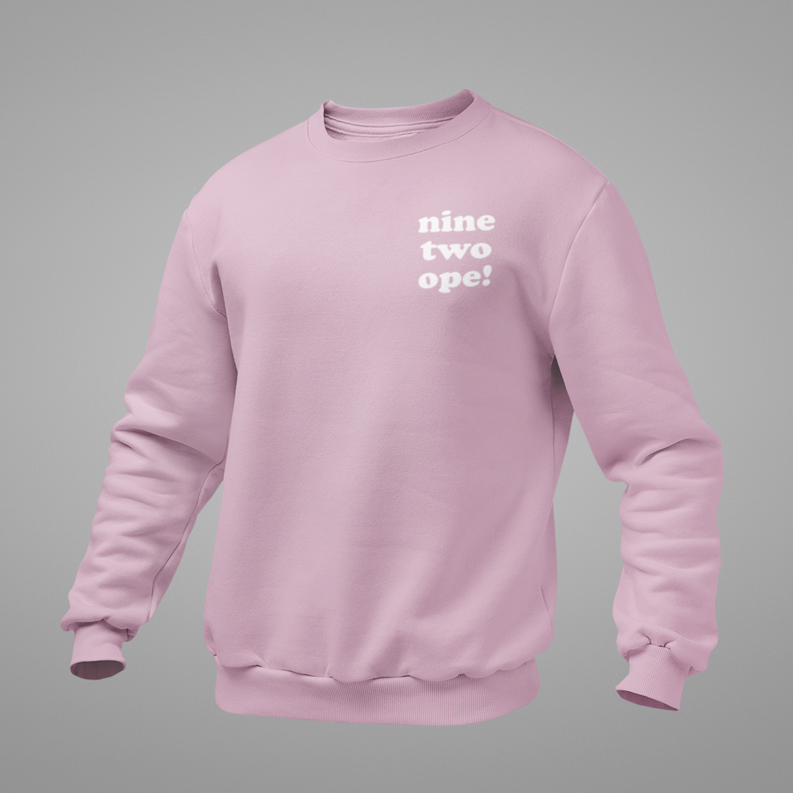 Pale Pink "nine two ope!" Area Code Crewneck Sweatshirt - 3D Puff Lettering