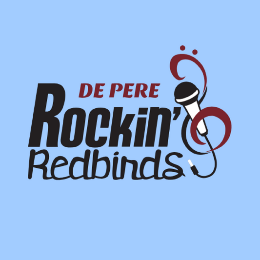 De Pere Rockin Redbirds - Light Blue Tee, Crewneck, or Hoodie