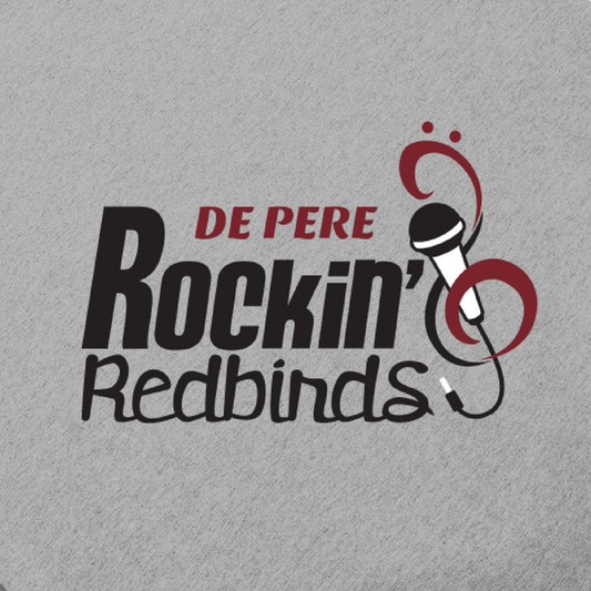 De Pere Rockin Redbirds - Gray Tee, Crewneck, or Hoodie