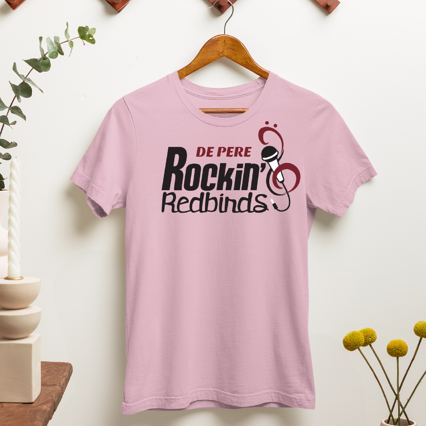 De Pere Rockin Redbirds - Pink Tee, Crewneck, or Hoodie