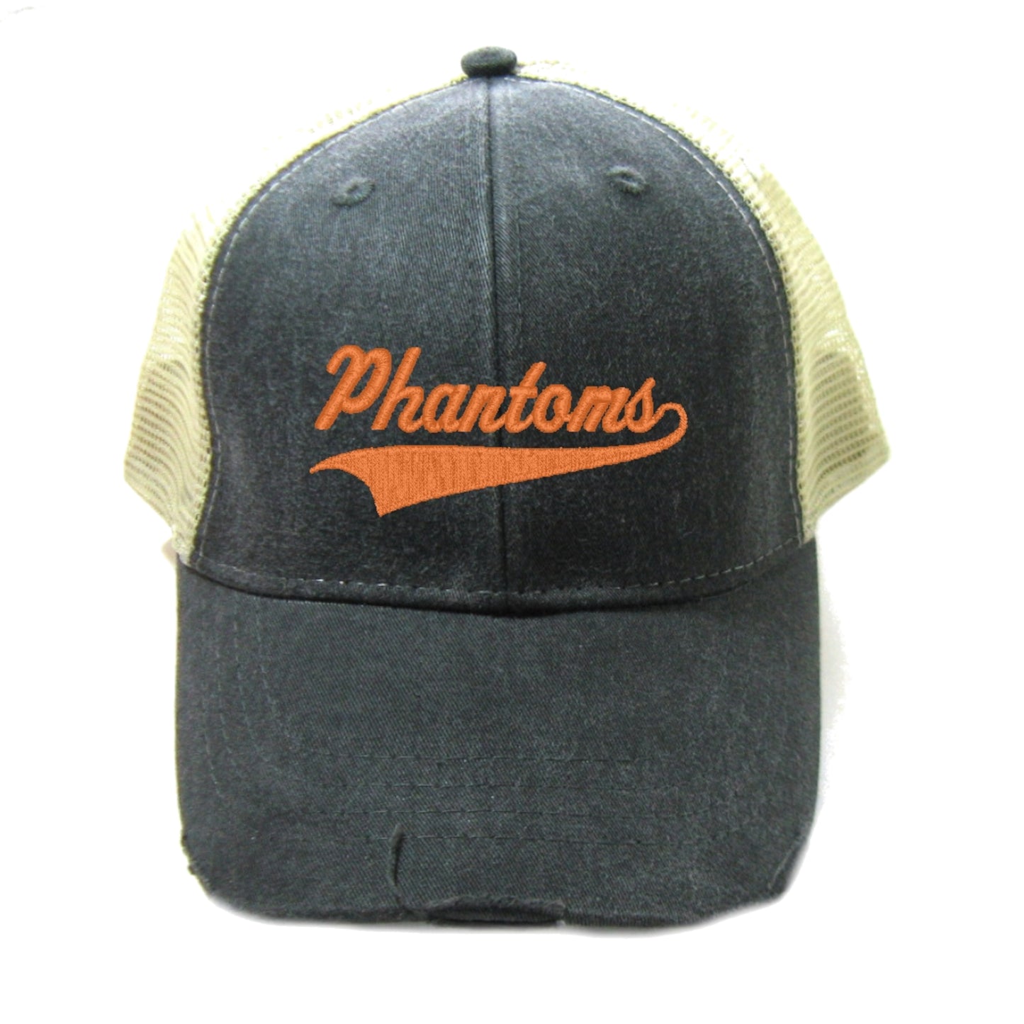 WDP Phantoms - Black Distressed Snapback Trucker Hat - West De Pere