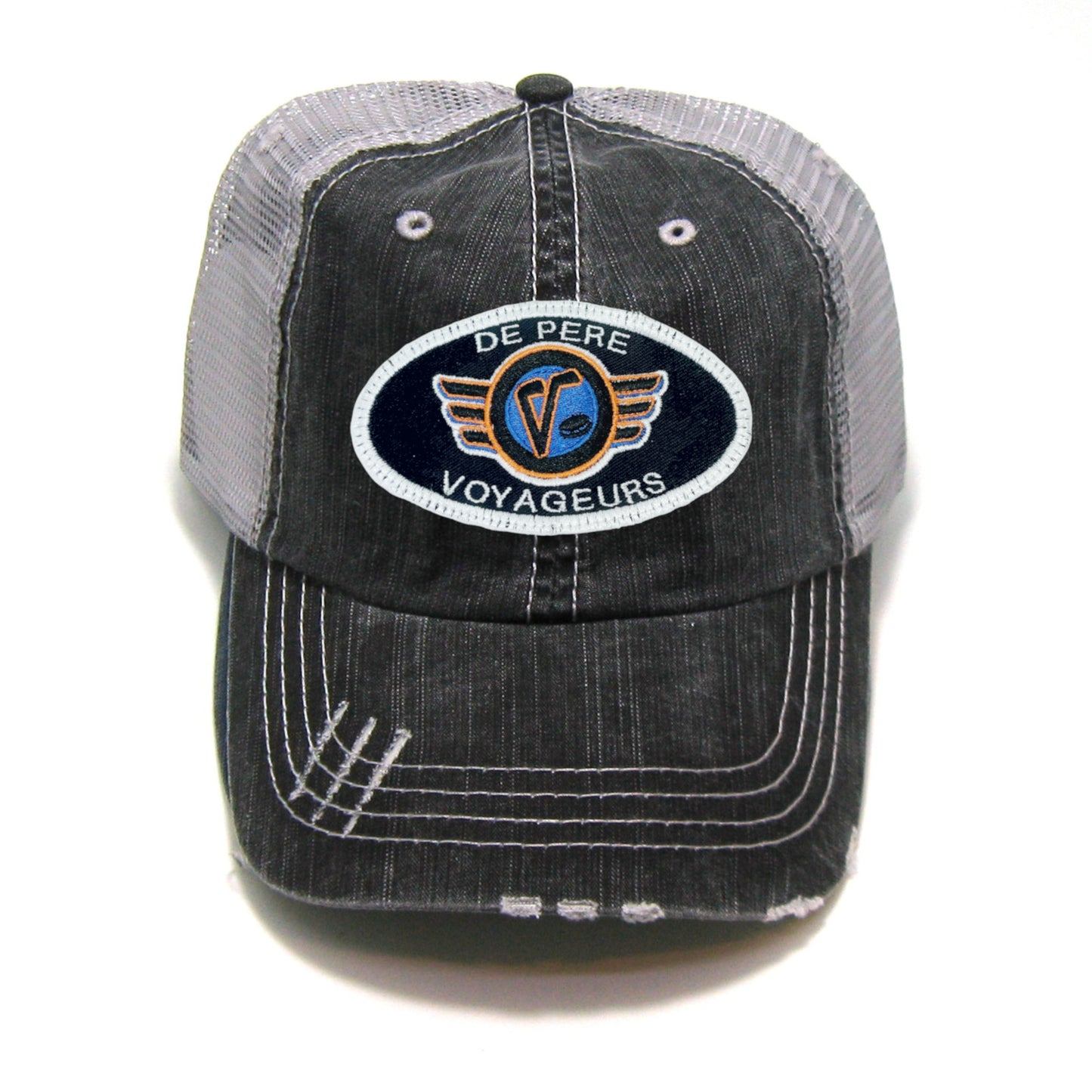 De Pere Voyageurs Youth Hockey Patch Distressed Trucker