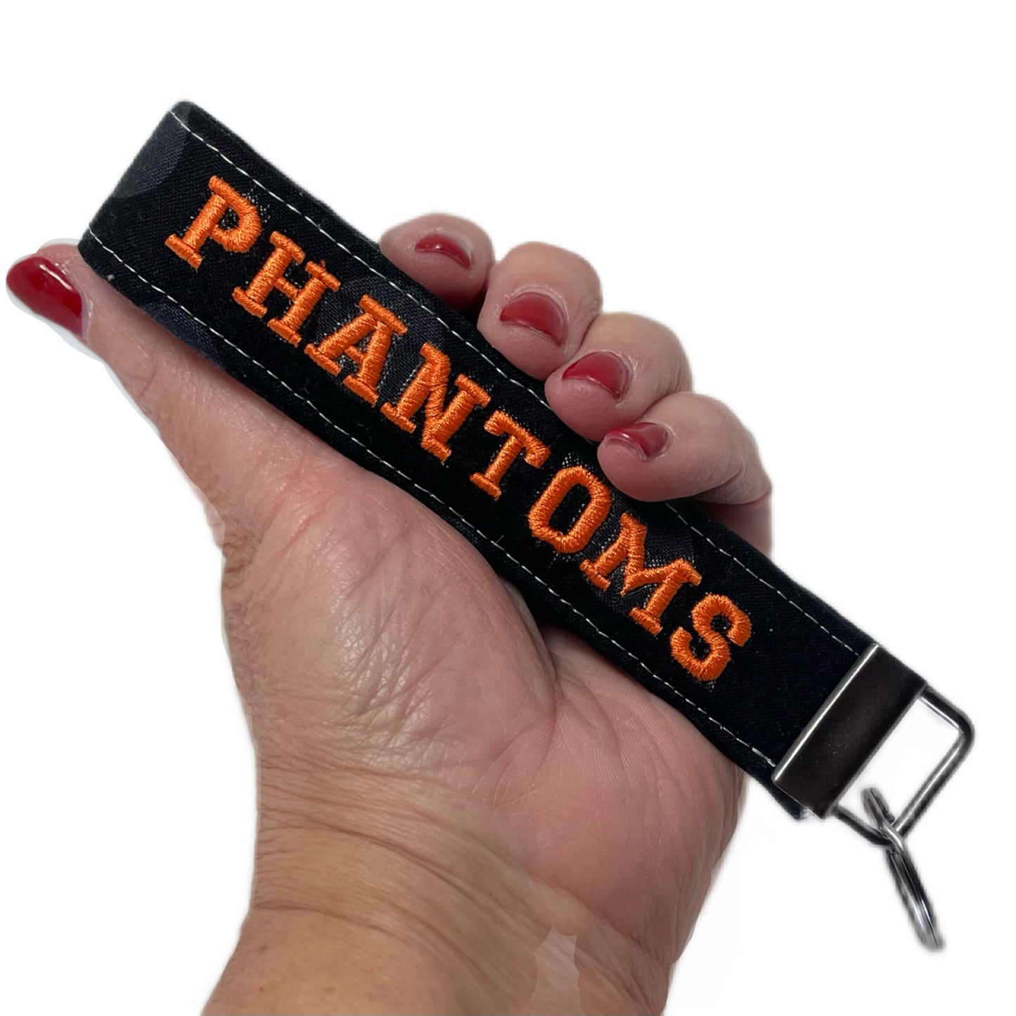 West De Pere Phantoms Wristlet Keychain | Fabric Key Fob | Embroidered Gift
