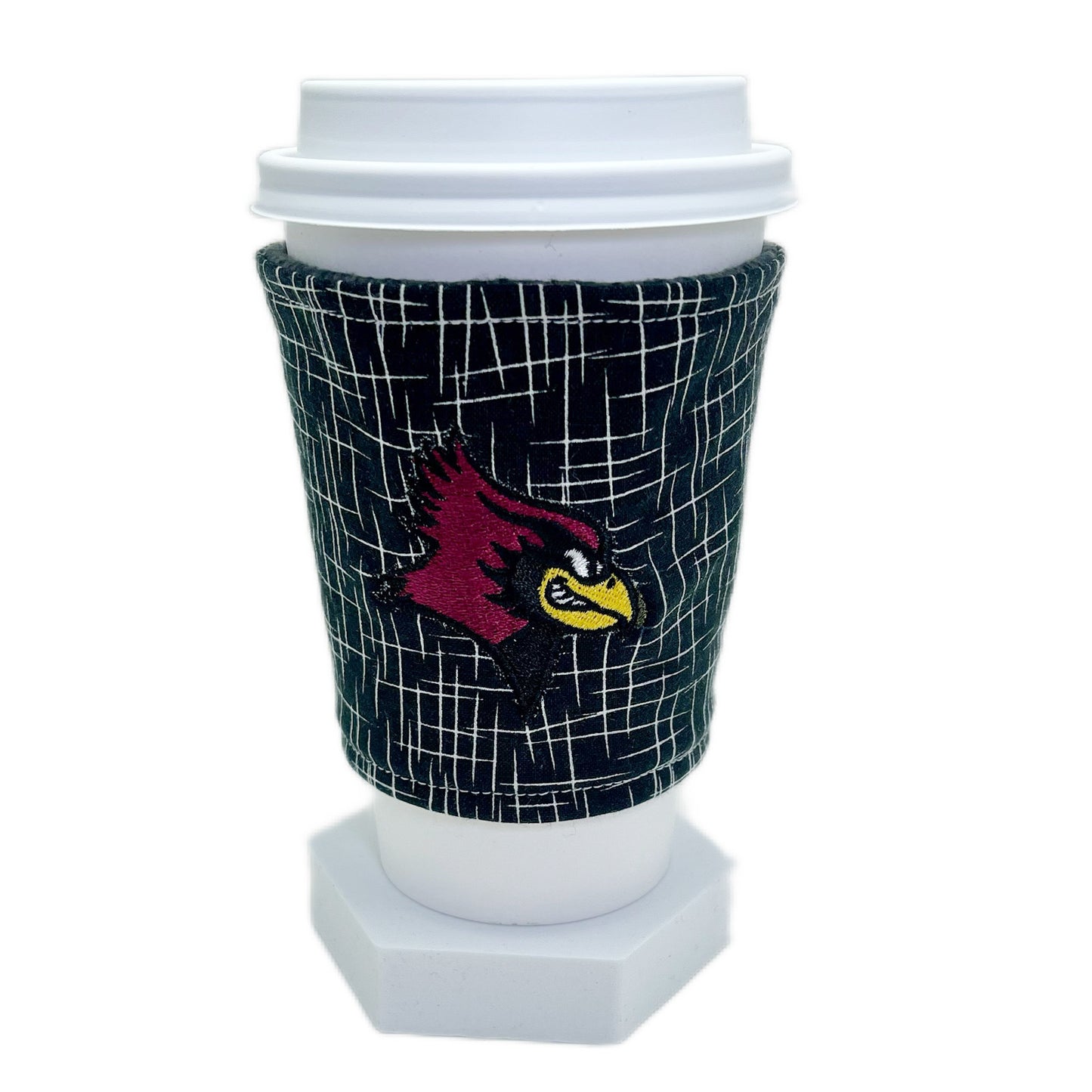 De Pere Redbirds Coffee Cuff | Iced Drink Cozy | To-Go Cup Sleeve | Custom Embroidered Personalized Beverage Cover | Hot Cocoa, Latte, or Tea Holder