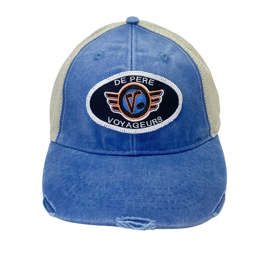 De Pere Voyageurs Youth Hockey - Royal Blue Distressed Snapback Trucker Hat