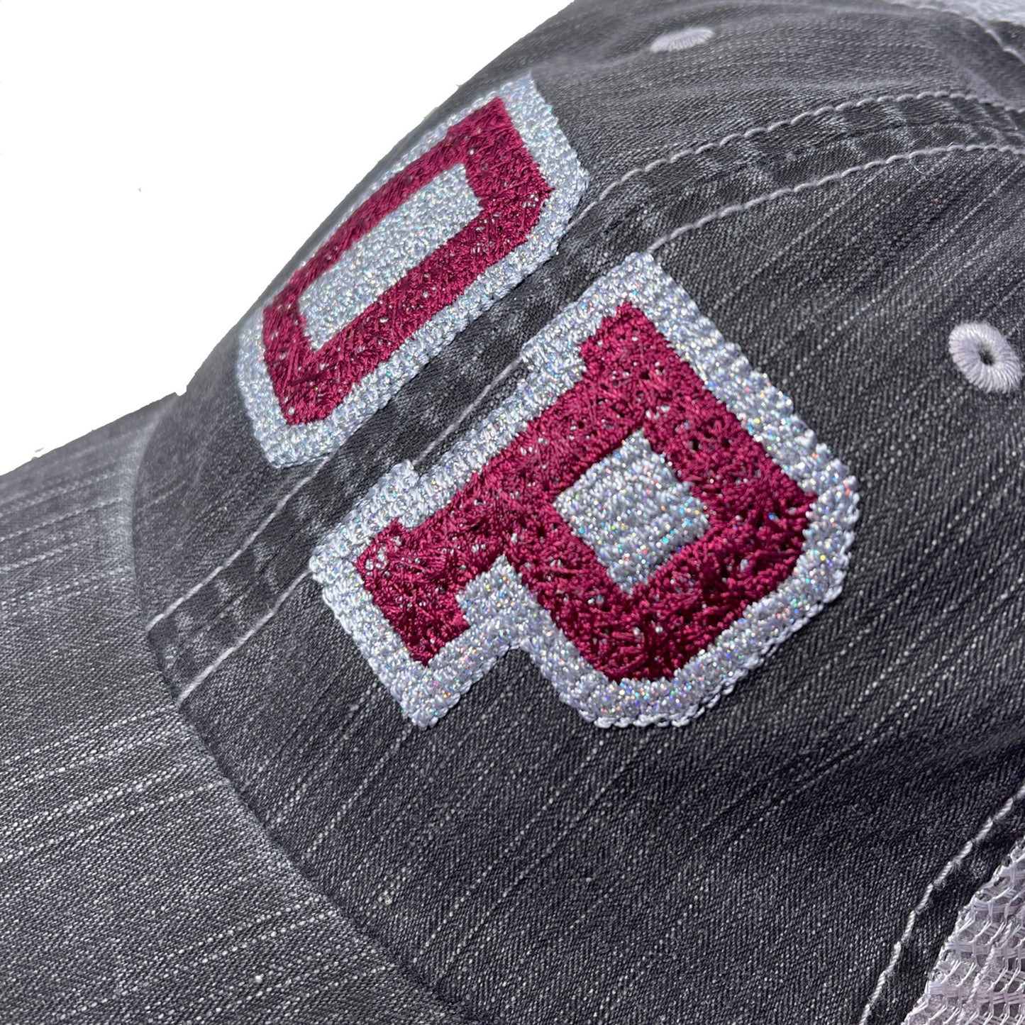 Gray Distressed Trucker Hat | DP Bling De Pere Hat