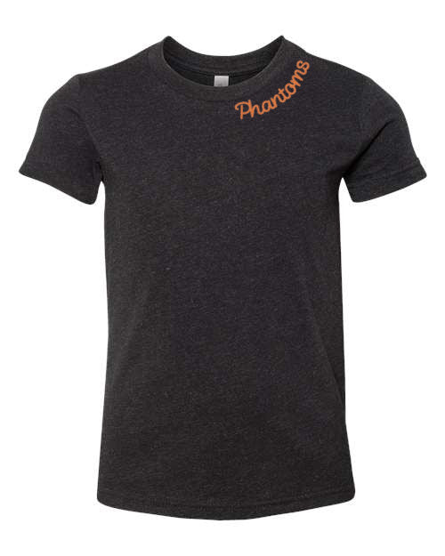 West De Pere Phantoms Minimalist Tee - Heather Black or Gray Youth sizing