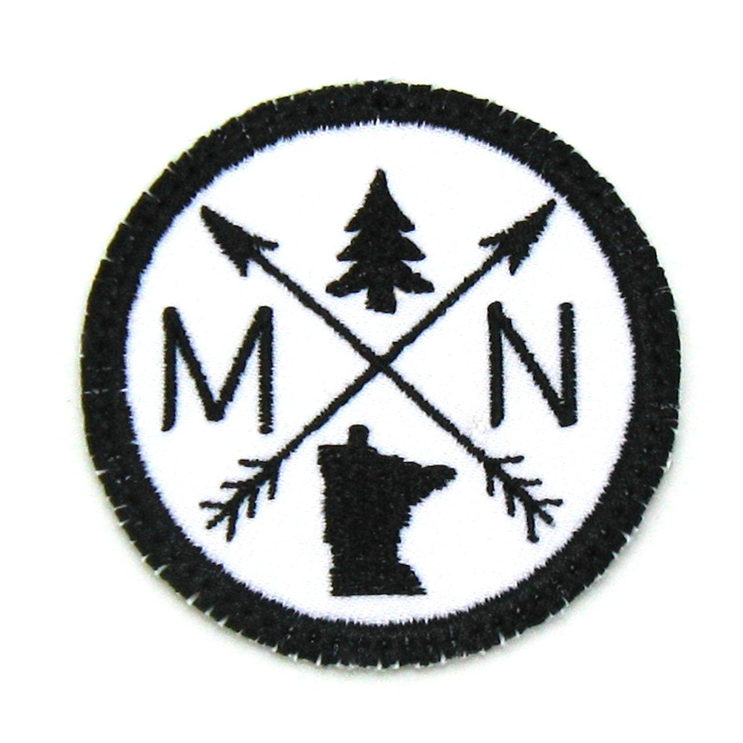 Pick Your State Iron-on Patch - black on white