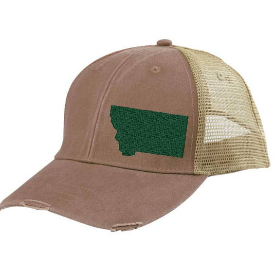 Montana Hat | Distressed Snapback Trucker | state cap | many color choices