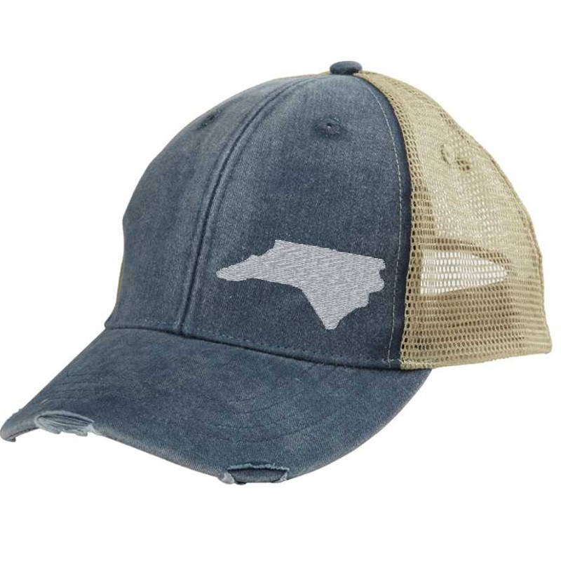 North Carolina Hat | Distressed Snapback Trucker | state cap | many color choices