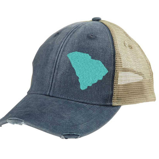 South Carolina Hat | Distressed Snapback Trucker | state cap | many color choices