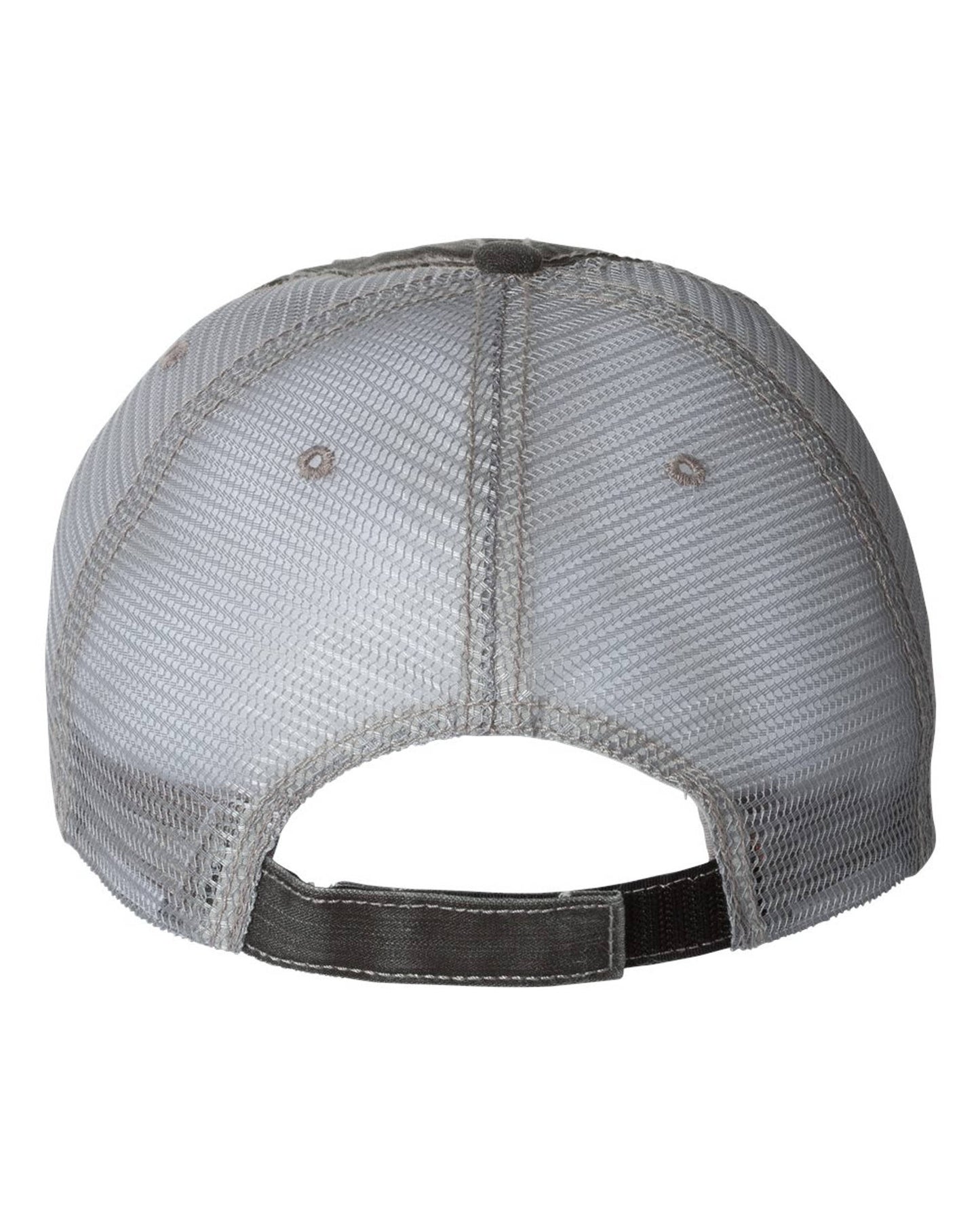 Gray Distressed Trucker Hat - Gray Buffalo Check - All US States