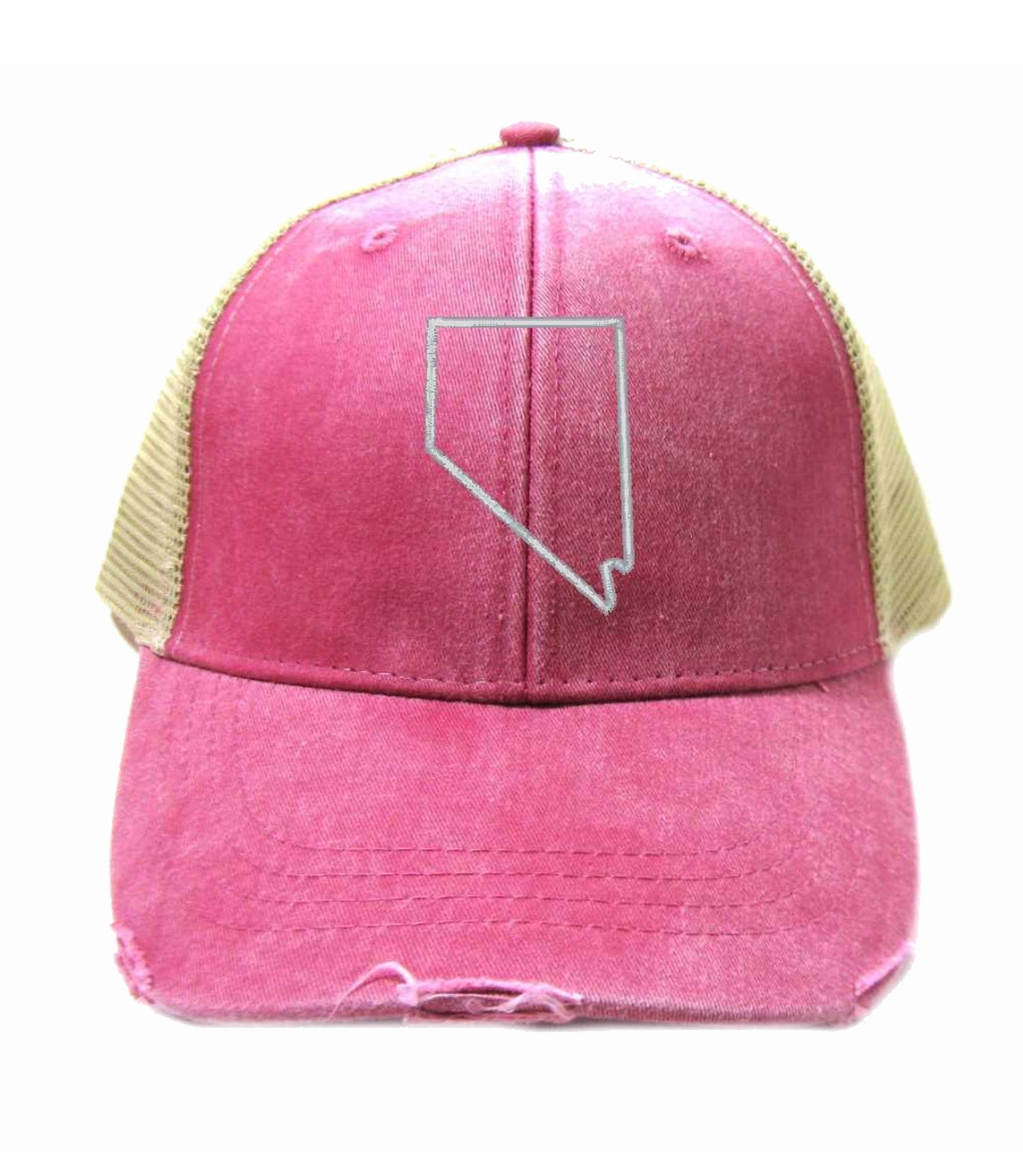 Nevada Hat - Distressed Snapback Trucker Hat - Nevada State Outline - Many Colors Available
