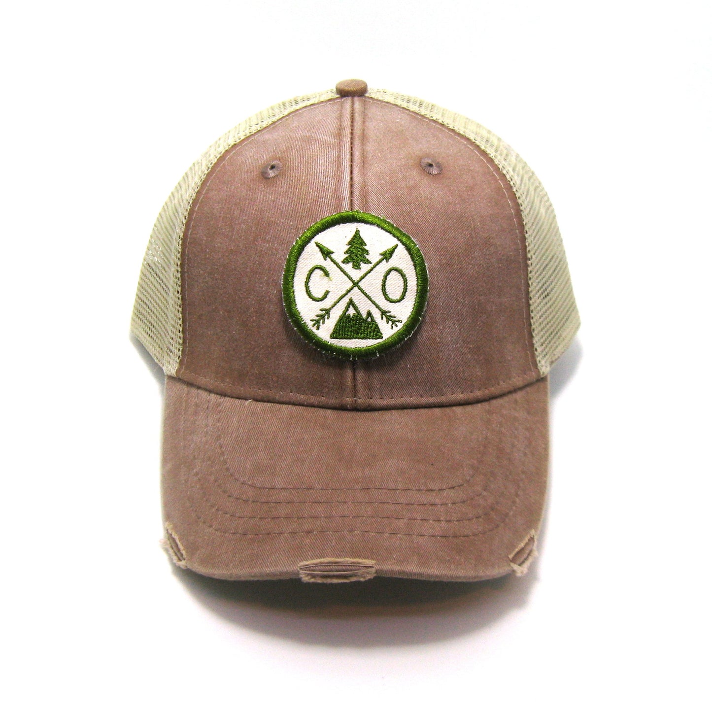 Colorado Hat - Distressed Snapback Trucker Hat - Colorado Arrow Compass