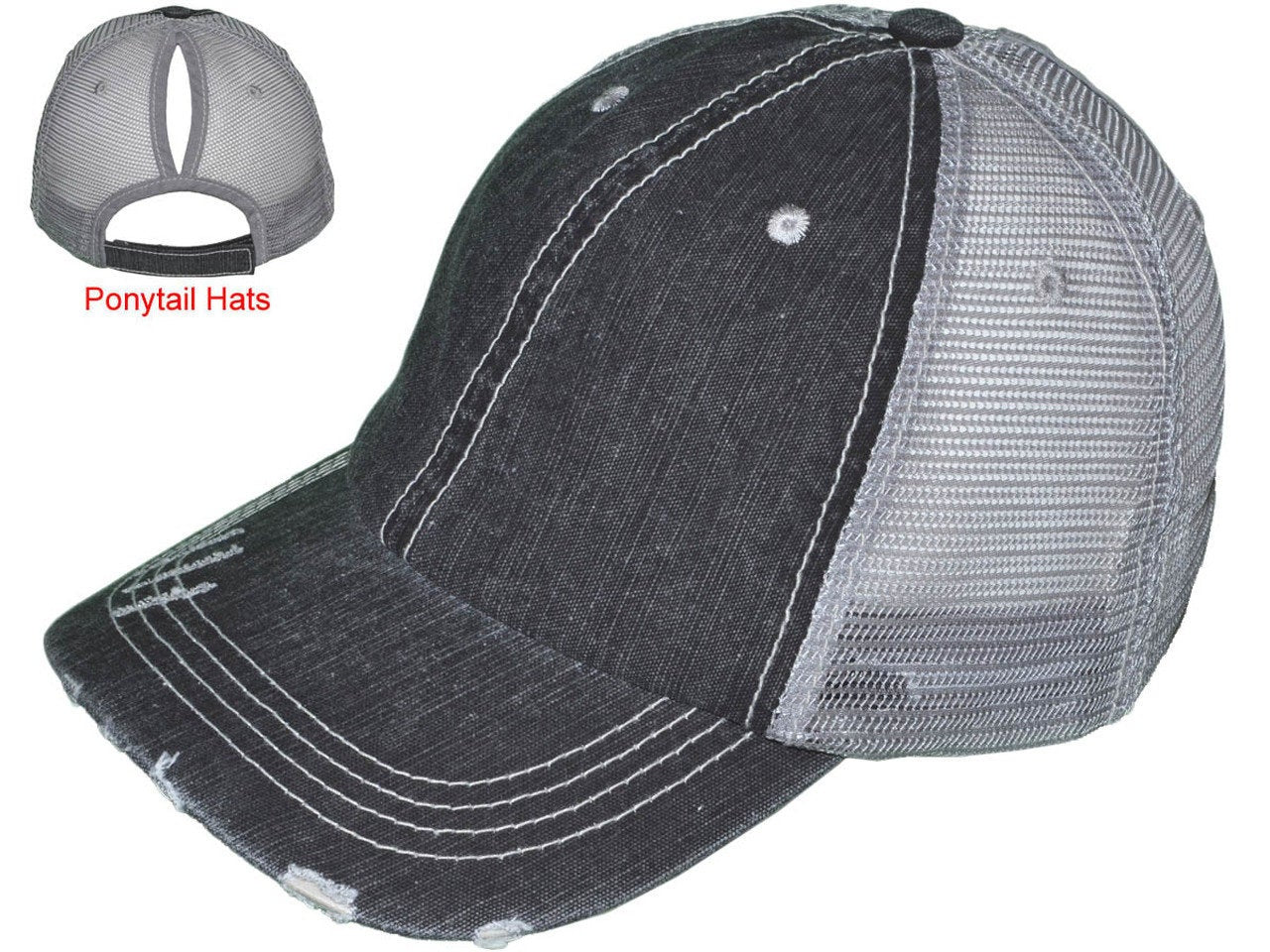 Upper Peninsula of Michigan Hat - Distressed Ponytail or Messy Bun Hat