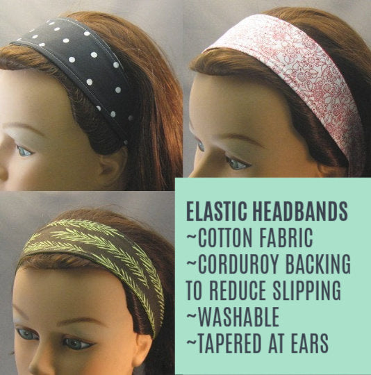 Elastic Washable Headband | Blue Folk Floral