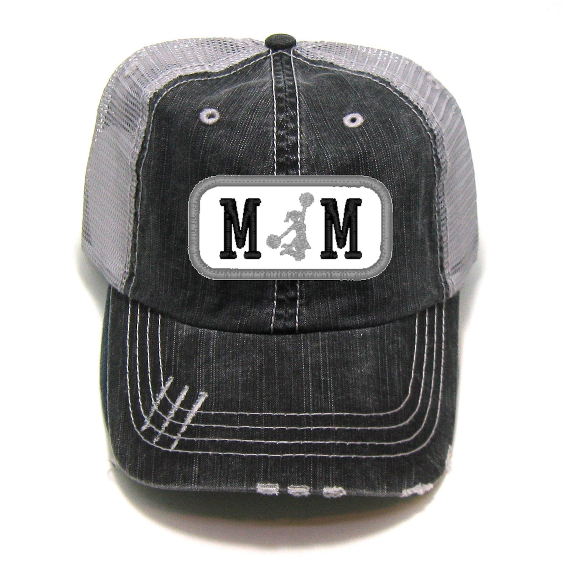 Cheer or Poms Mom Patch | Distressed Trucker Hat