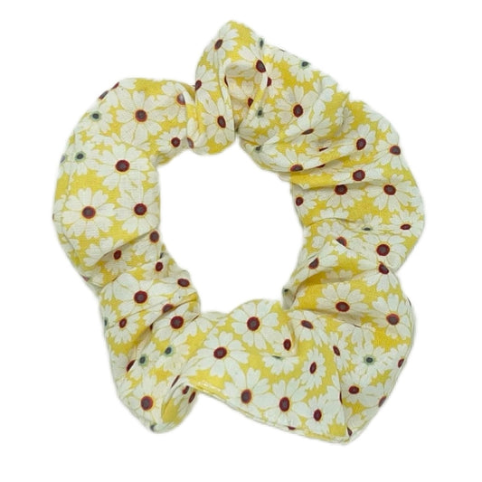 Hair Scrunchie | Yellow and White Daisy