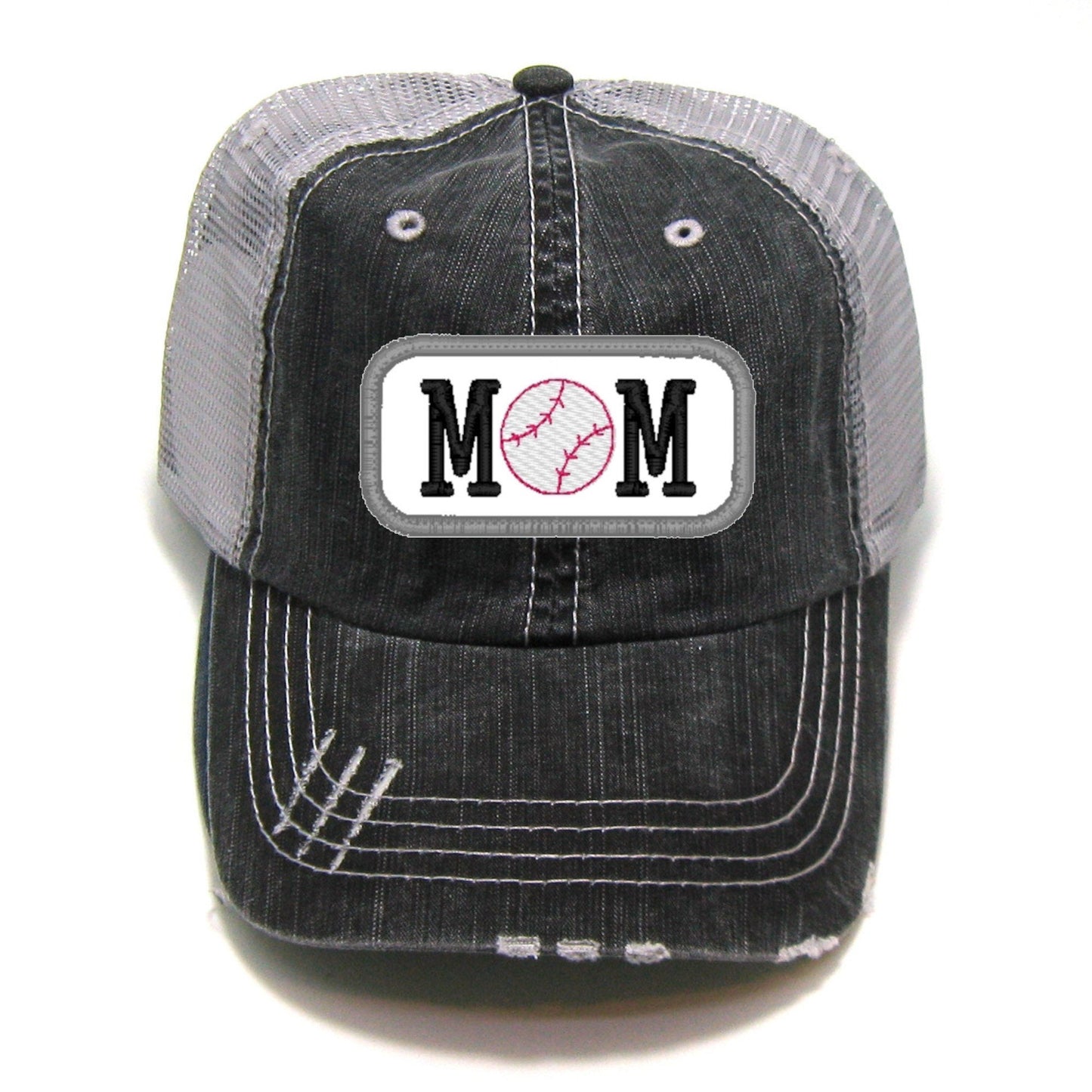 Baseball Mom Patch | Distressed Trucker Hat