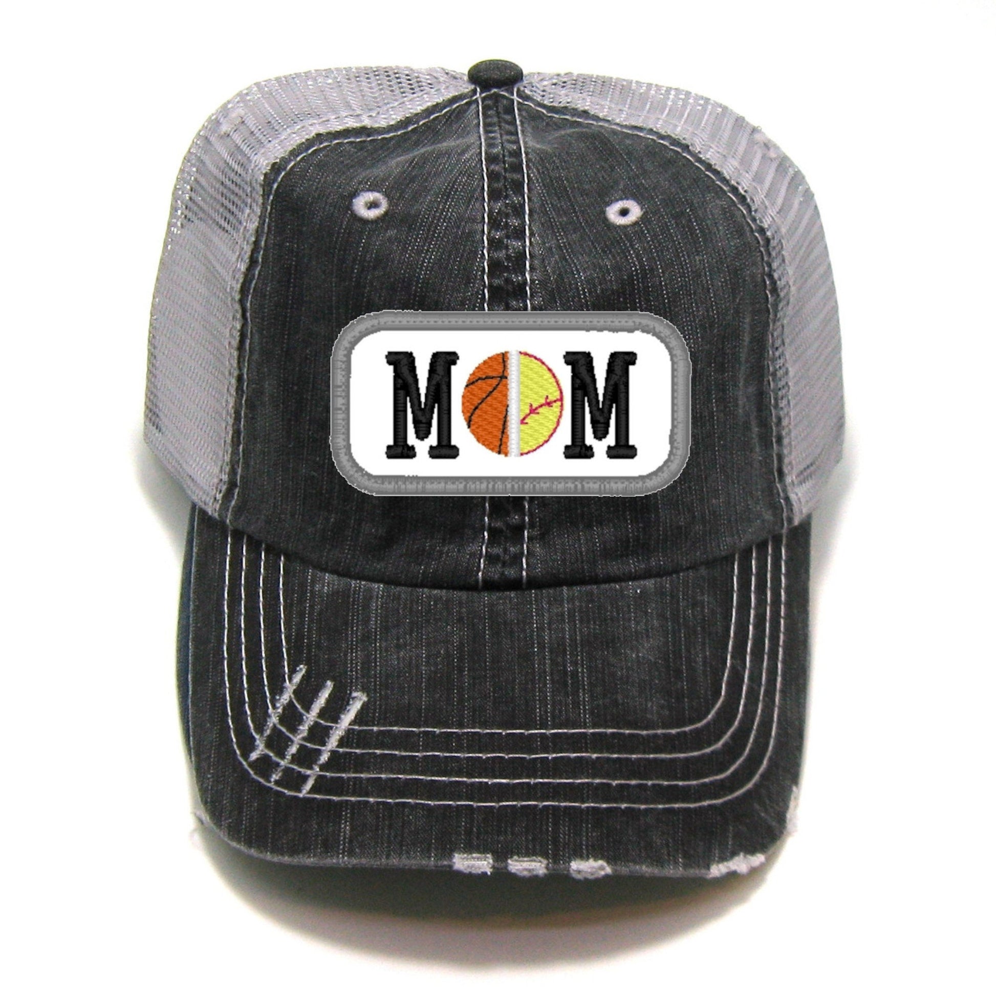 Softball & Basketball Mom Patch | Distressed Trucker Hat