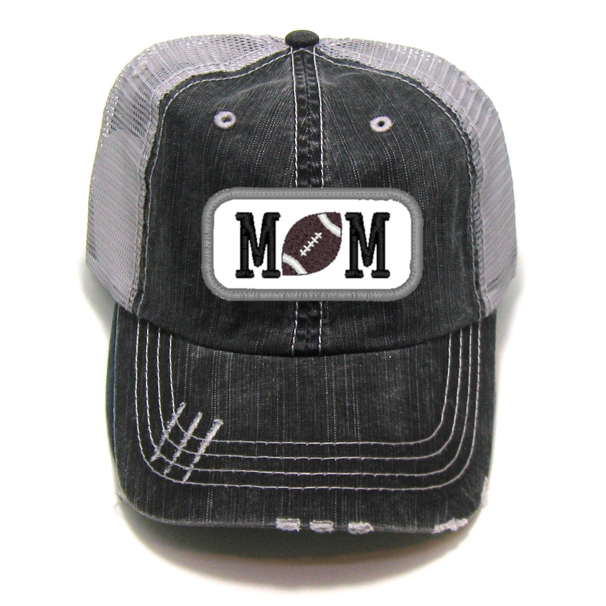 Football Mom Patch | Distressed Trucker Hat