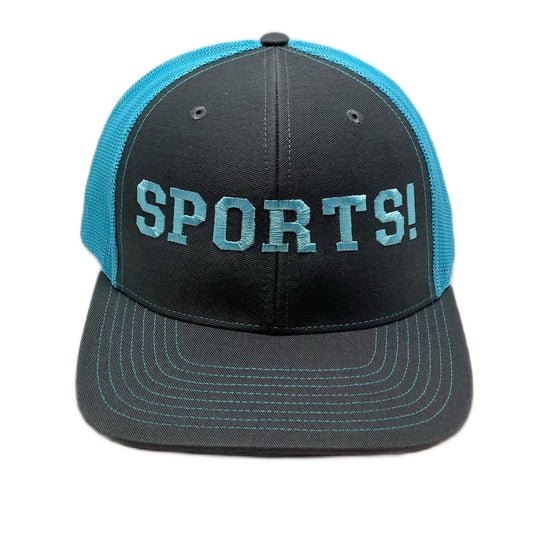 SPORTS! hat | Snapback Trucker Hat Neon Blue